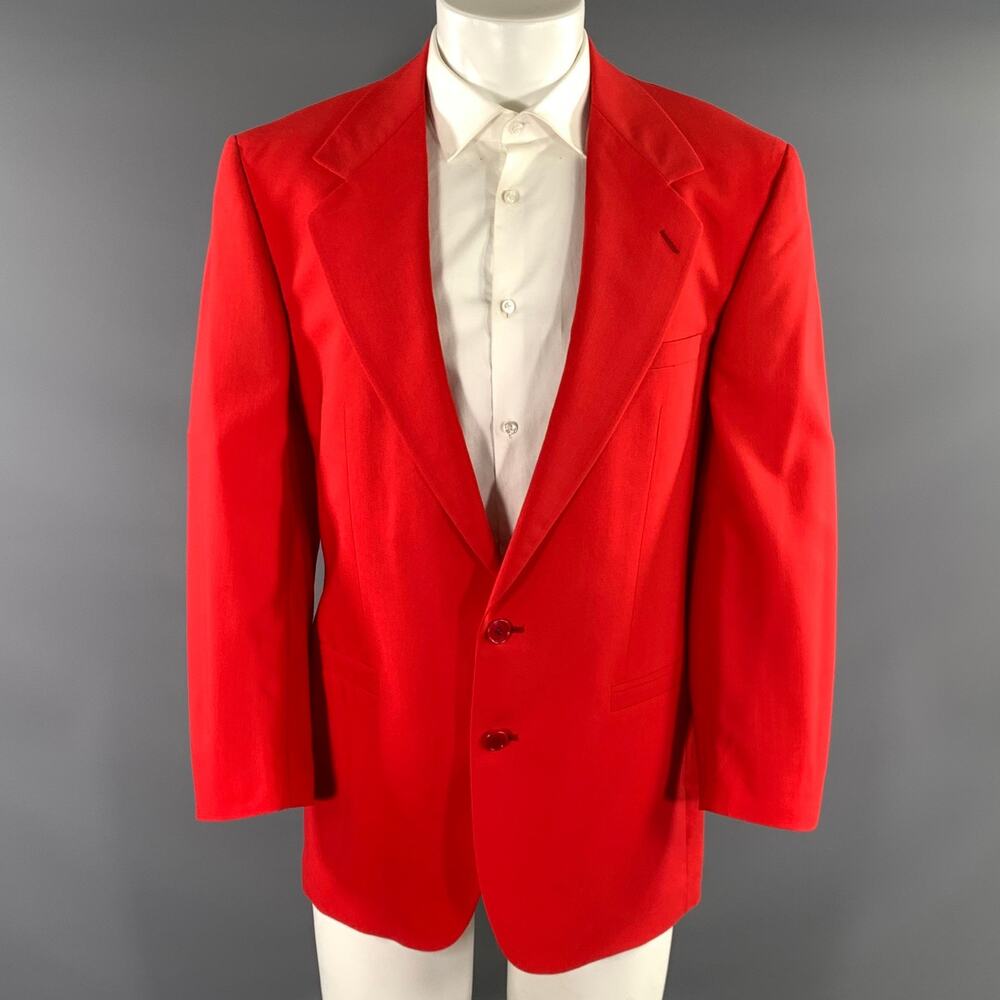 VERSACE Chest Size 38 Red Notch Lapel Sport Coat
